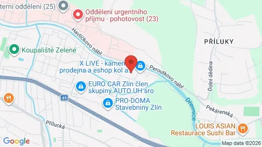 Apartments for rent i Zlín - kort over placeringen