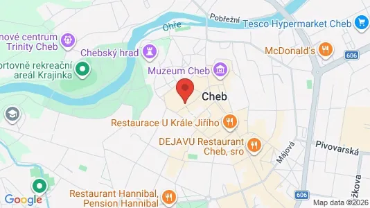 Apartments for rent i Cheb - kort over placeringen