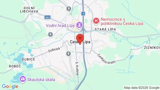 Apartments for rent i Česká Lípa - kort over placeringen