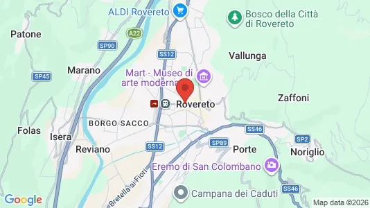 Apartments for rent i Rovereto - kort over placeringen
