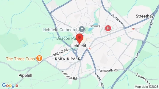Apartments for rent i Lichfield - Staffordshire - kort over placeringen