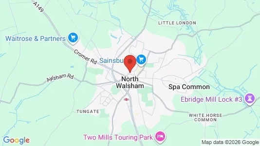 Apartments for rent i North Walsham - Norfolk - kort over placeringen