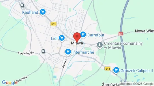 Apartments for rent i Mławski - kort over placeringen