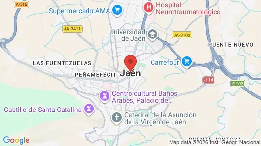 Rooms for rent i Jaén - kort over placeringen