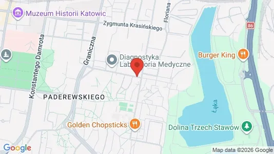 Rooms for rent i Katowice - kort over placeringen