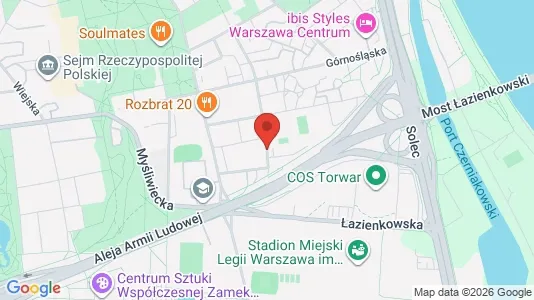 Apartments for rent i Warszawa Śródmieście - kort over placeringen