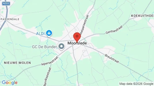 Houses for rent i Moorslede - kort over placeringen