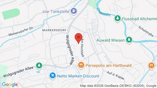 Apartments for rent i Chemnitz - kort over placeringen