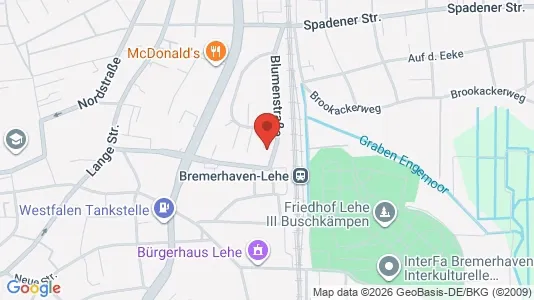 Apartments for rent i Bremerhaven - kort over placeringen