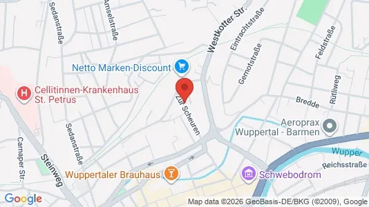 Apartments for rent i Wuppertal - kort over placeringen