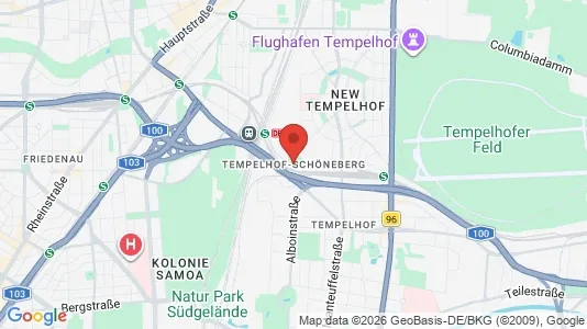 Rooms for rent i Berlin Tempelhof-Schöneberg - kort over placeringen