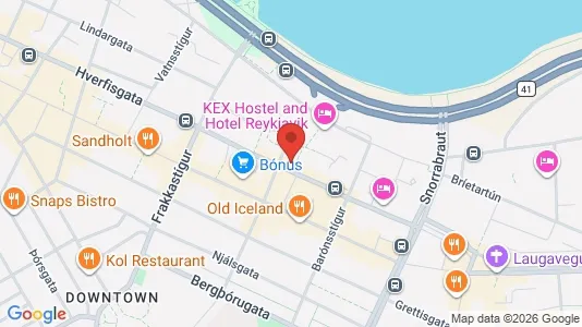 Apartments for rent i Reykjavík Miðborg - kort over placeringen