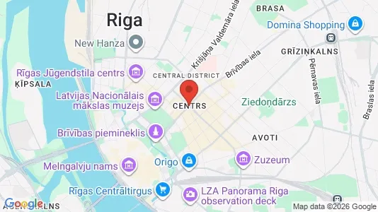 Apartments for rent i Riga Centrs - kort over placeringen