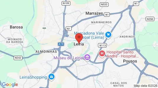 Apartments for rent i Leiria - kort over placeringen