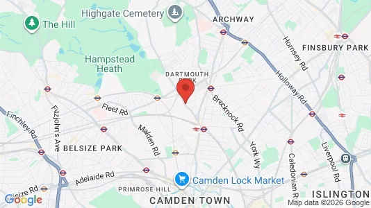 Apartments for rent i London NW5 - kort over placeringen