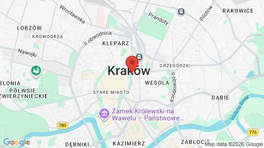 Apartments for rent i Kraków Śródmieście - kort over placeringen