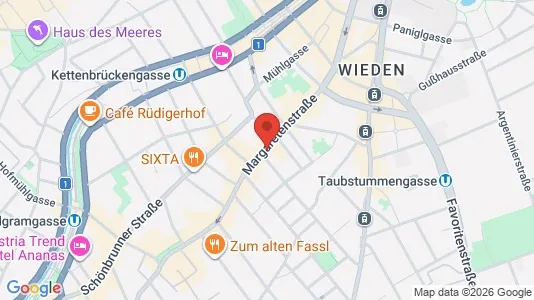 Apartments for rent i Wien Wieden - kort over placeringen