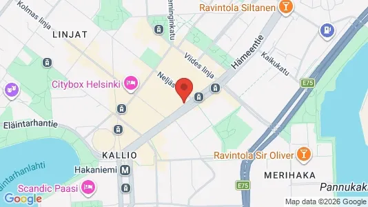Rooms for rent i Helsinki Keskinen - kort over placeringen