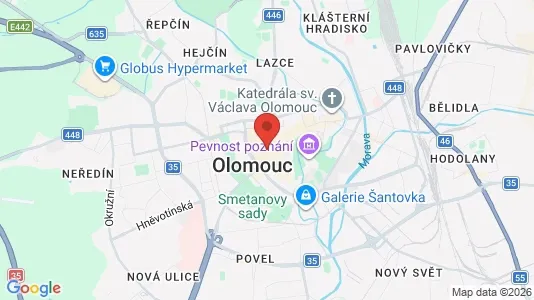 Apartments for rent i Olomouc - kort over placeringen