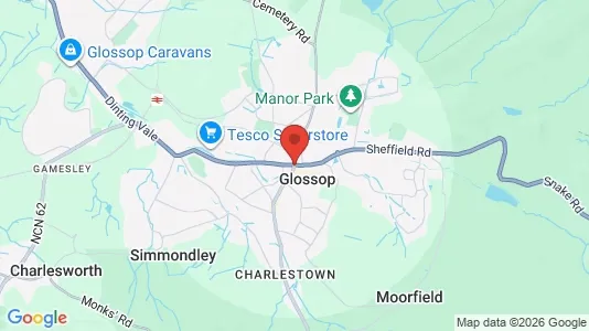 Apartments for rent i Glossop - Derbyshire - kort over placeringen