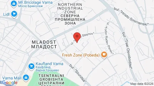 Apartments for rent i Varna Mladost - kort over placeringen