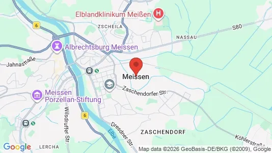 Apartments for rent i Meissen - kort over placeringen