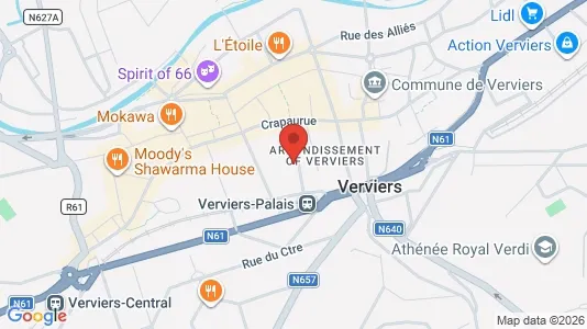 Apartments for rent i Verviers - kort over placeringen