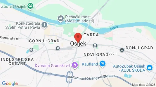 Apartments for rent i Osijek - kort over placeringen