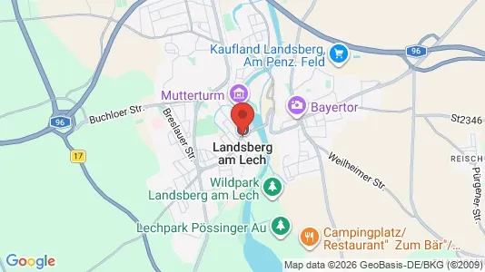 Apartments for rent i Landsberg am Lech - kort over placeringen