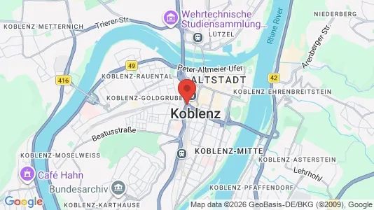 Apartments for rent i Koblenz - kort over placeringen