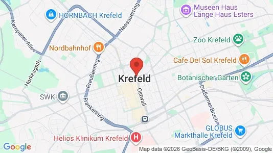 Apartments for rent i Krefeld - kort over placeringen