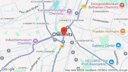 Apartments for rent i Chemnitz - kort over placeringen