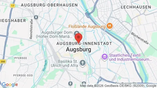 Apartments for rent i Augsburg - kort over placeringen