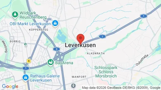 Apartments for rent i Leverkusen - kort over placeringen