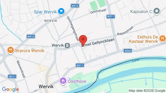 Apartments for rent i Wervik - kort over placeringen