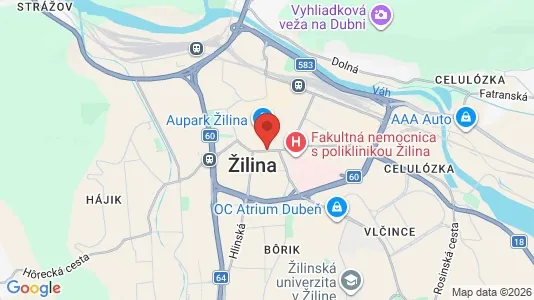 Rooms for rent i Žilina - kort over placeringen