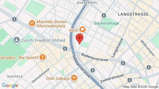Apartments for rent i Zürich Distrikt 4  - Aussersihl - kort over placeringen