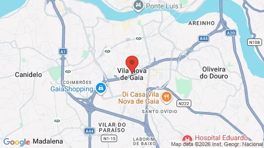 Apartments for rent i Vila Nova de Gaia - kort over placeringen