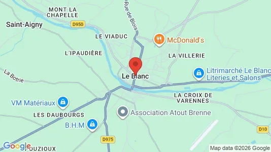 Apartments for rent i Le Blanc - kort over placeringen