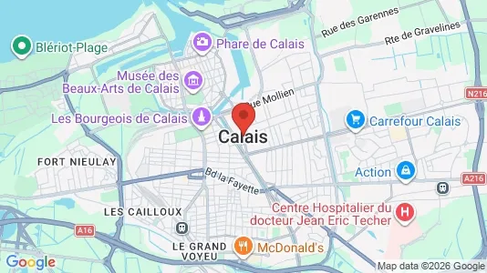 Apartments for rent i Calais - kort over placeringen