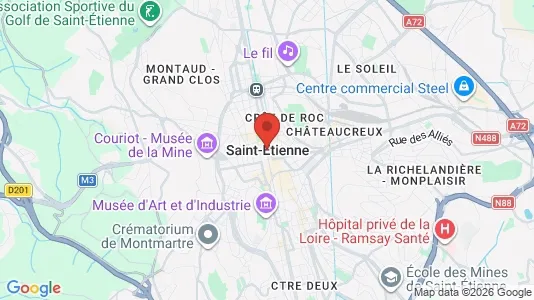 Apartments for rent i Saint-Étienne - kort over placeringen