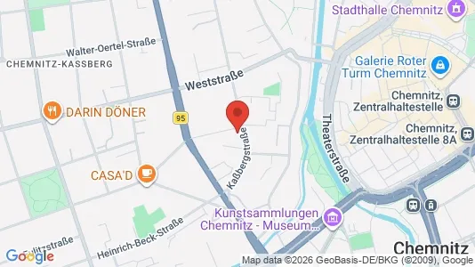 Apartments for rent i Chemnitz - kort over placeringen