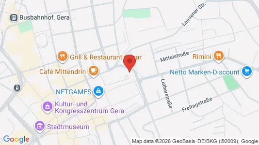 Apartments for rent i Gera - kort over placeringen