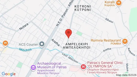 Apartments for rent i Patras - kort over placeringen