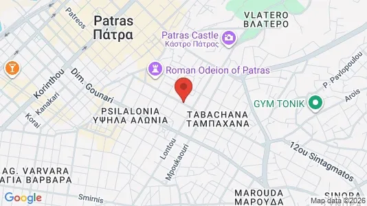 Apartments for rent i Patras - kort over placeringen