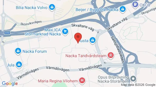 Apartments for rent i Nacka - kort over placeringen