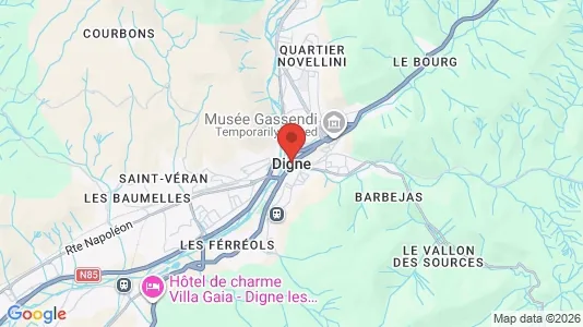 Houses for rent i Digne-les-Bains - kort over placeringen