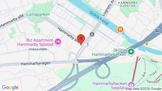 Apartments for rent i Hammarbyhamnen - kort over placeringen