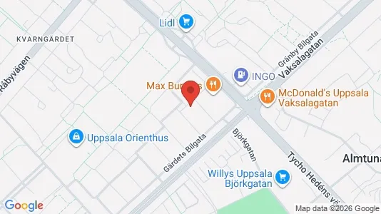 Apartments for rent i Uppsala - kort over placeringen