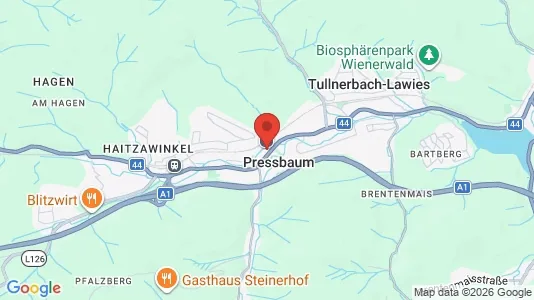 Apartments for rent i Pressbaum - kort over placeringen